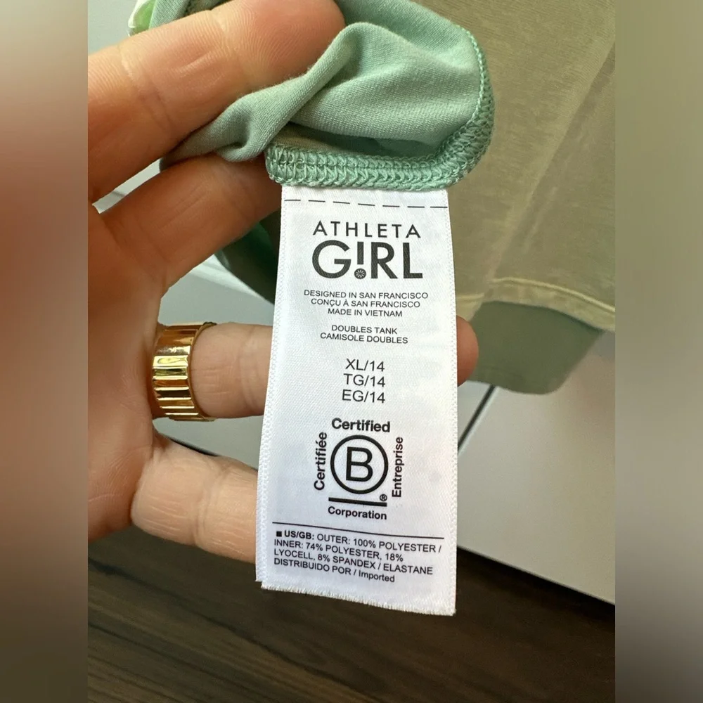 Athleta Girl Doubles Tank Calypso Mint Green (Size XL/14)